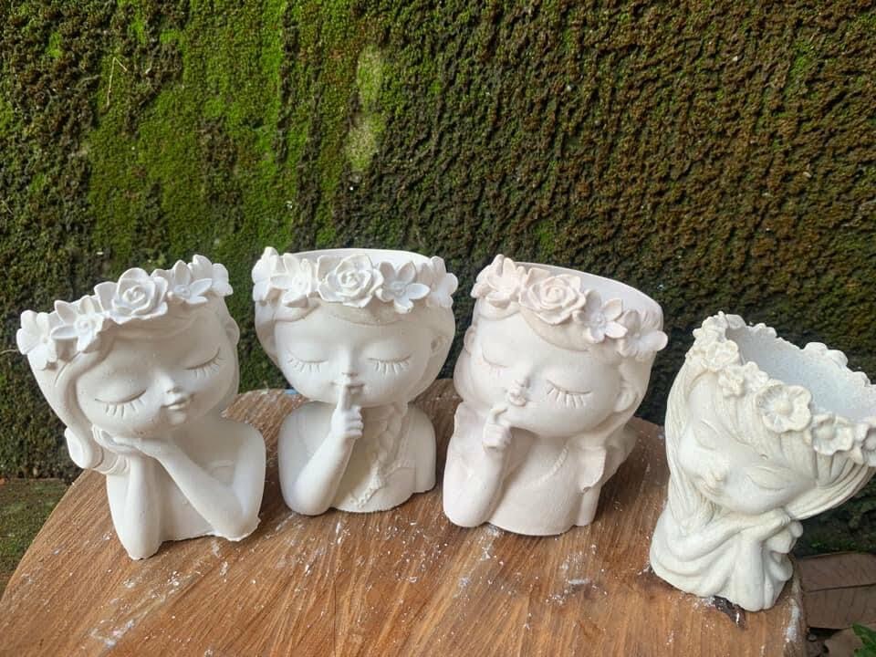 仙女娃娃水泥盆