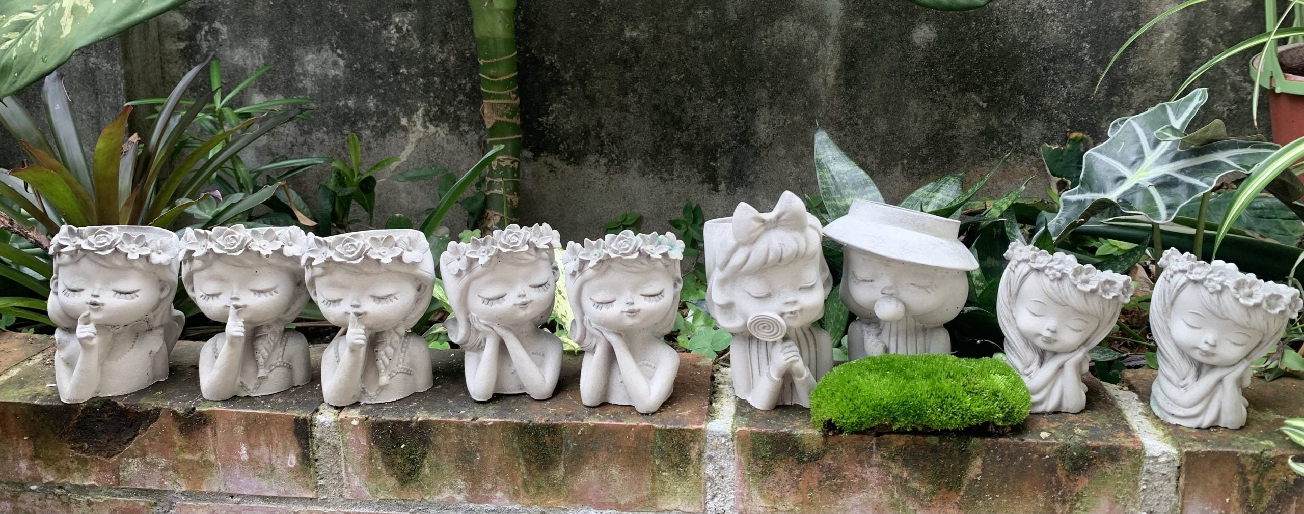 仙女娃娃水泥盆