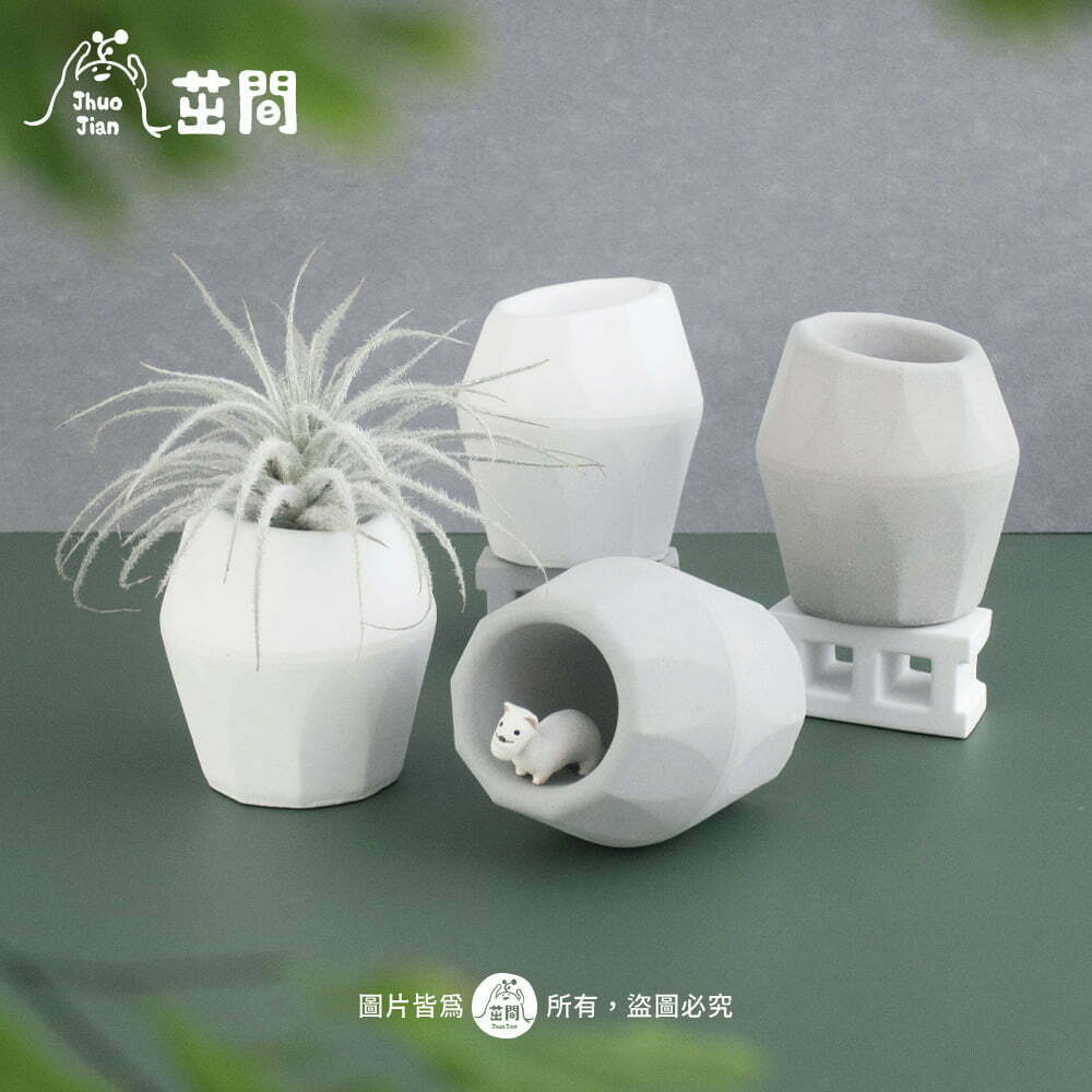 幾何斜口 造型水泥盆
