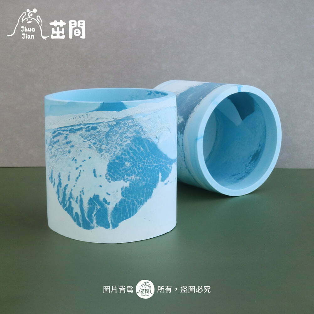 浪跡大理石紋 水泥圓盆